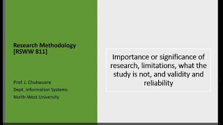 Importance or significance of research limitations what the study is not [upl. by Elrae]