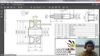 Roller Bracket Part nomor 3 Roller menggunakan Autodesk Inventor [upl. by Ambur323]