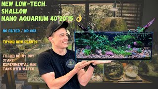 SHALLOW LOWTECH AQUARIUM  402015  NO FILTER  NO CO2 [upl. by Sone]