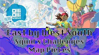 OlliOlli World Finding The Flowzone DLC  East by West South Squids Challenges  Map Pieces [upl. by Free]