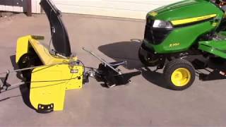 SNOW BLOWER INSTALL on JOHN DEERE X300 amp X500 SERIES 2016 [upl. by Niamrej]