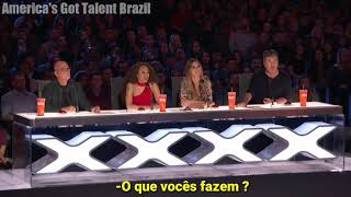 Grupo criado por brasileiro recebe botão de ouro no Americas Got Talent  legendado PTBR [upl. by Hannie]