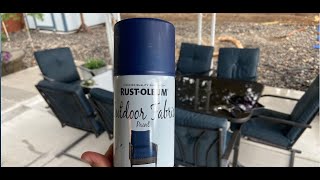 Painting My Patio Cushions  Product Review RustOleum Outdoor Fabric Paint [upl. by Limbert]