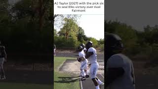 AJ Taylor with pick six to seal victory over Fairmont [upl. by Cos]