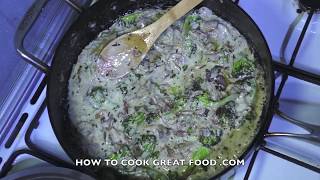 Easy Creamy Broccoli Mushroom Cheese Pasta Recipe [upl. by Anatnahs84]