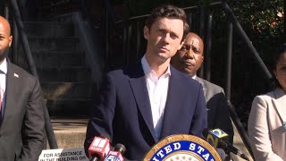 Jon Ossoff takes question on rumors of asking Nikema Williams to step down as chair of Georgia Dems [upl. by Whitcher]