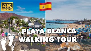 Playa Blanca Lanzarote Spain ► FULL WALKING TOUR 4K ► [upl. by Anairam]