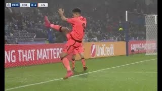 Roberto Firmino celebrated with a kung fu kick after scoring in Liverpools brilliant win over Porto [upl. by Clippard]