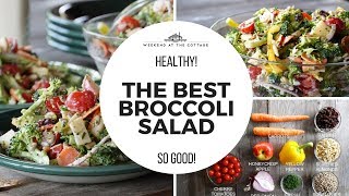 THE BEST BROCCOLI SALAD  Healthy Crunchy Vegetarian [upl. by Trefor937]