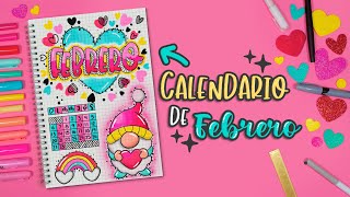 Cómo hacer tu CALENDARIO DE FEBRERO  BULLET JOURNAL IDEAS [upl. by Norri]