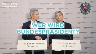 Wer wird Bundespräsident 2022  Bundesministerium für irreres [upl. by Janean904]