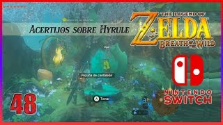 Zelda Breath of the Wild  48  SOLUCION ACERTIJOS SOBRE HYRULE Nintendo Switch Latino [upl. by Ellemac]