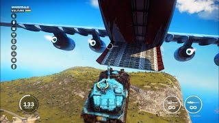 Just Cause 3 How to Liberate a Military Base in Style Cargo PlaneTank Stunt [upl. by Arthur]