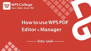 WPS Office PDF 22 How to use WPS PDF Editor amp Manager  free Online PDF suite 102 Tutorial [upl. by Connolly]