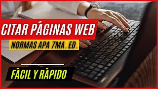 NORMAS APA 7ma SÉPTIMA EDICIÓN CÓMO CITAR PÁGINAS WEB EN WORD  MUESTRO EJEMPLO [upl. by Geis]