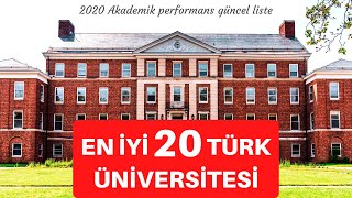 TÜRKİYENİN EN İYİ 20 ÜNİVERSİTESİ AKADEMİK PERFORMANS Güncel URAP Sıralaması [upl. by Rahab689]