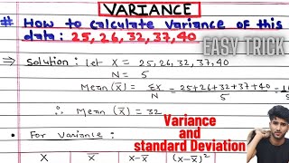 How to calculate Variance  How to calculate standard deviation Variance and standard deviation [upl. by Elatsyrk]