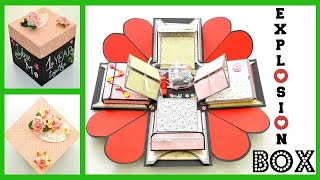 How to make Explosion Box for boyfriend  DIY Surprise Gift  Love Box Card [upl. by Brenton537]