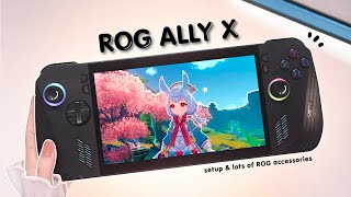 🩵 New ROG Ally X aesthetic Unboxing  5TB  SSD upgrade  New ROG accessories eGPU rtx 4070 [upl. by Akiemehs]