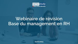 Webinaire de révision Base du management en RH  24072023 [upl. by Ymmor]