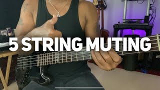 BASS LESSON  5 STRING MUTING TECHNIQUE [upl. by Melburn]