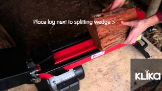 Using the Yukon 7 Ton Electric Hydraulic Log Splitter  Klika [upl. by Kirch443]