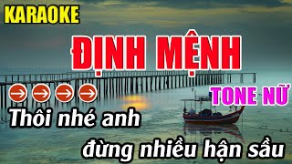 Định Mệnh Karaoke Tone Nữ Karaoke Phương Thảo  Beat Mới [upl. by Colb]