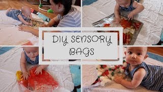 DIY EASY SENSORY BAGS  46 Month Olds  Raising Roy [upl. by Labaw]