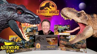 Jurassic World Dominion Dinosaur Toy Action Figures TRex amp Indoraptor Toy Review AdventureFun [upl. by Karry]