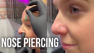 Nose piercing by Underground Tattoos Watford piercing nosepiercing [upl. by Assedo225]