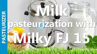 Milk pasteurization with Milky FJ 15  mini pasteurizer [upl. by Llemmart]