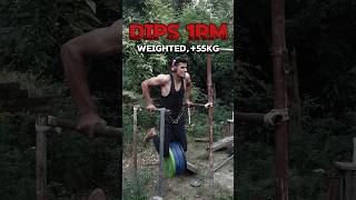 55kg  Weighted Dip Challenge  Strength Test with Heavy weights [upl. by Folly]