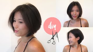 How to cut Short Bob with Layers at home  DIY Womens Haircut [upl. by Carleen]