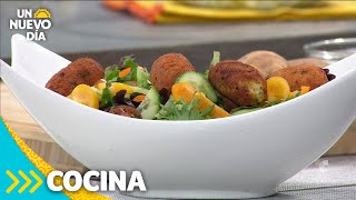 Receta para preparar croquetas de atún con papa  Un Nuevo Día  Telemundo [upl. by Ymmaj]