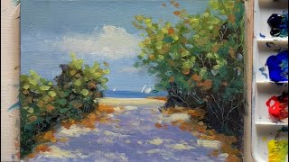 Seascape painting using Golden Open Acrylics  Full tutorial [upl. by Syd640]