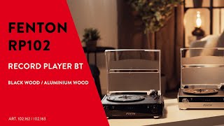 Fenton RP102B Record Player BT BlackWood  Aluminium Wood  102162  102163 [upl. by Ilarin871]