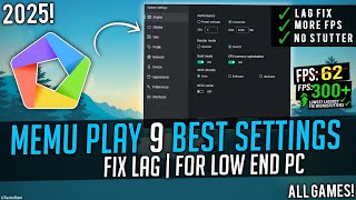 MEmu Play 9 Fix Lag amp Speed Up Emulator Best Settings For LowEnd PC 2025 [upl. by Farlay]