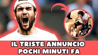 🔴 MATTEO BERRETTINI IL TRISTE ANNUNCIO POCHI MINUTI FA “MI RITIRO…” FAN IN LACRIME [upl. by Tillio]