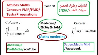 Correction Test01Maths Préparation accès faculté de médecine public et privée FMPFMDUM6SSENSA [upl. by Mulac]