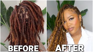 DIY PERMANENT BOHO GODDESS LOCS TUTORIAL  VERY DETAILED  GLOLOCS INSPIRED  LOC STYLES [upl. by Allegna286]