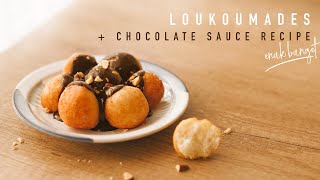 RECIPE  LOUKOUMADES GREEK DONUTS  Resep lukumades dengan chocolate sauce yang enak banget [upl. by Asyle]