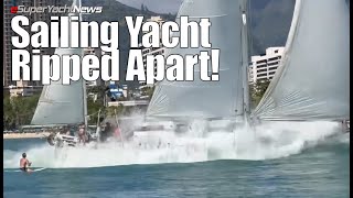 Sailing Yacht Ripped Apart after Running Aground in Hawaii  SYN Short [upl. by Ashlee]