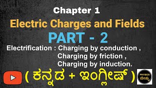 Electric Charges and Fields  Part 2  Methods of Electrification  Physics in Kannada [upl. by Anyrtak24]