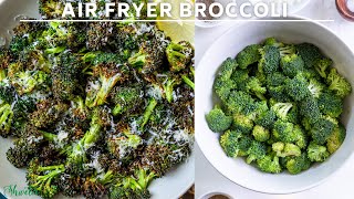 6 mins Air fryer broccoli parmesan recipe  Air fried Broccoli  Air fryer Roasted Broccoli [upl. by Orian613]