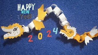 🐉Дракон🎄Год Драконаorigami streetsгирлянда из бумагиСимвол 2024Как сделать своими руками [upl. by Ahsikcin]