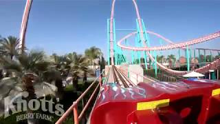 Xcelerator Launch Roller Coaster POV Knotts Berry Farm [upl. by Aleihs626]