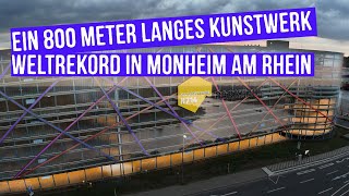 800 Meter langes Kunstwerk  Stephan Kaluzas Rheinprojekt in Monheim am Rhein weltrekordversuch [upl. by Ecirual]