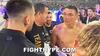 TIM TSZYU CONFRONTED BY MICHAEL ZERAFA SECONDS AFTER KNOCKING OUT MORGAIN IN 1ST ROUND [upl. by Alber]