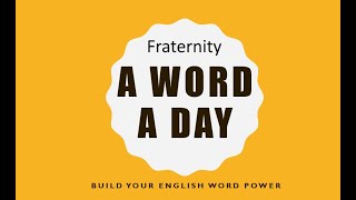 Fraternity  meaning in English and Tamil [upl. by Doscher]