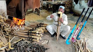 Wonderful Process of Making Wooden Hockey Stick  Step by Step Woodworking Project [upl. by Heer]